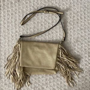 Fringe detail faux leather purse. New